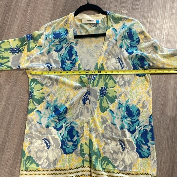 Sparrow Anthropologie Women’s Cardigan Small Colorful Floral 100% Cotton Coastal - Picture 9 of 12